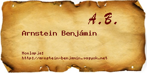 Arnstein Benjámin névjegykártya